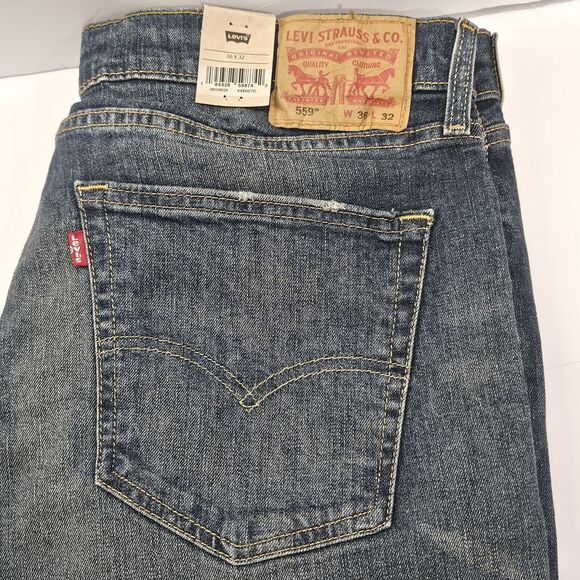 Levi's 559 Men's Relaxed Straight Jean / Size 36x32 Stretch / New With Tags - Picture 2 of 7